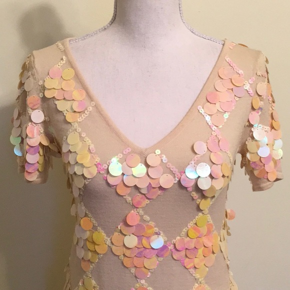Nanette Lepore Paillette Sequin Merino Mini Dress - Picture 4 of 8